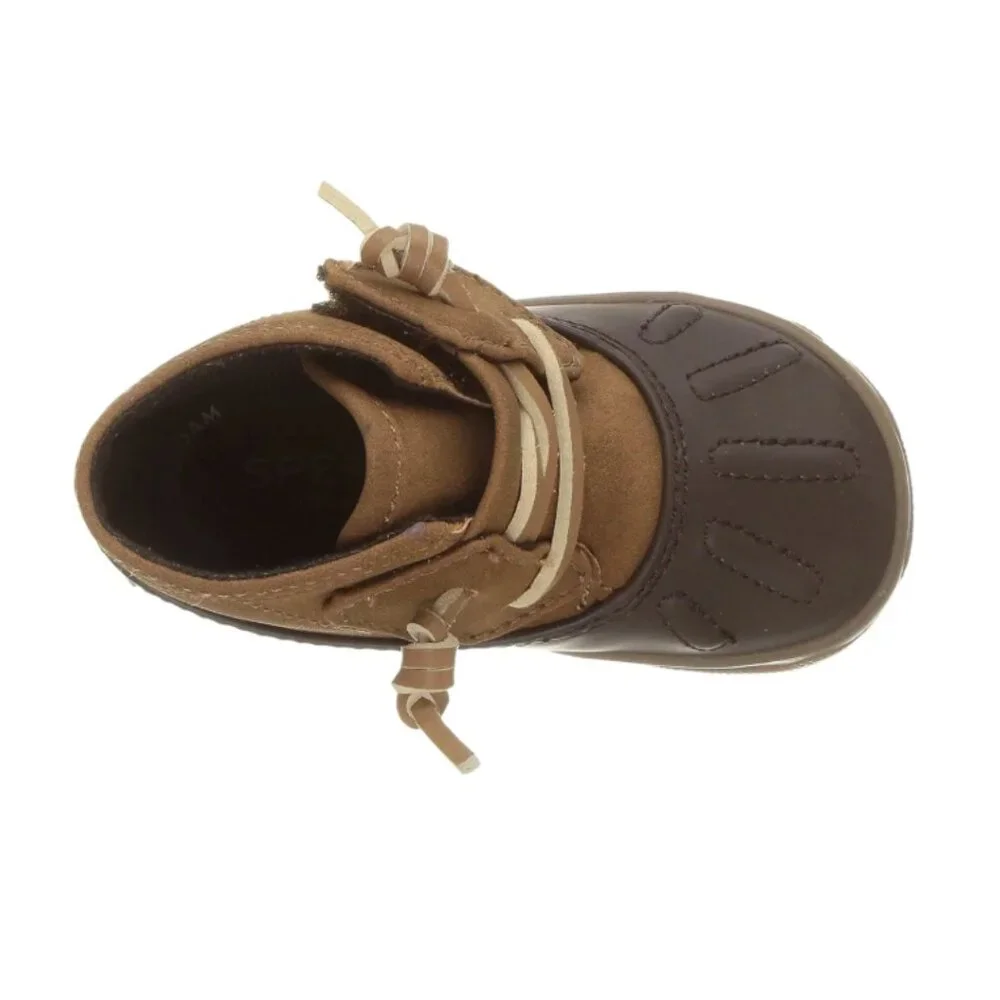 NWT Sperry Baby Size 2 Icestorm Crib Shoes Duck Boot Brown & Tan - Unisex (ABBA)